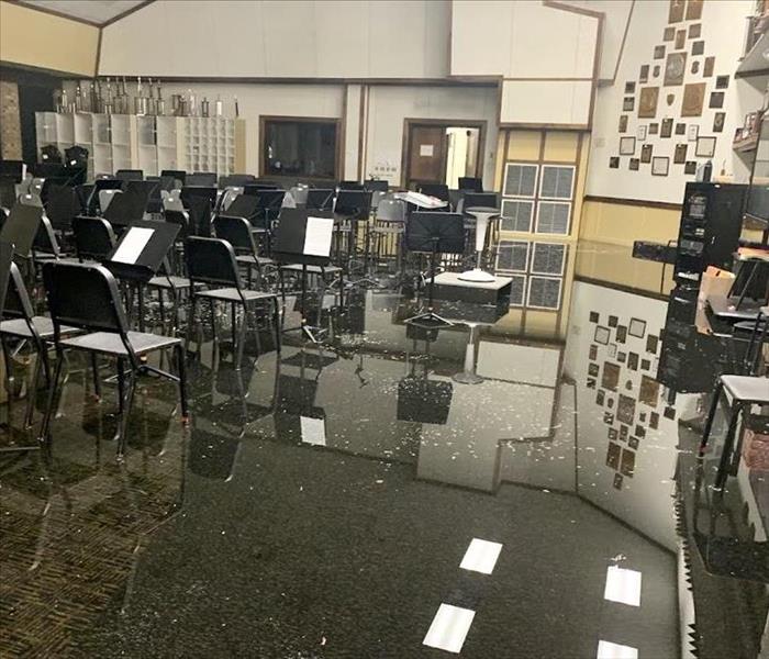 Flooded High School Band Hall