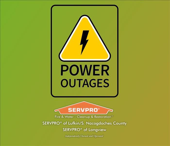 A graphic with the words Power Outage under a danger symbol.