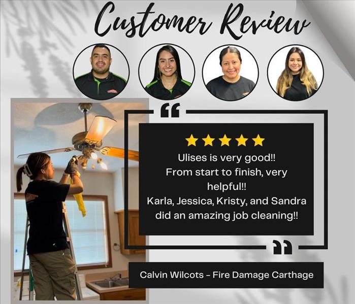 SERVPRO employees featured in a customer review